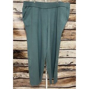 Naturals D&Co Jade Green Elastic Waist Wide Leg Comfy Pants Size 3X NWOT